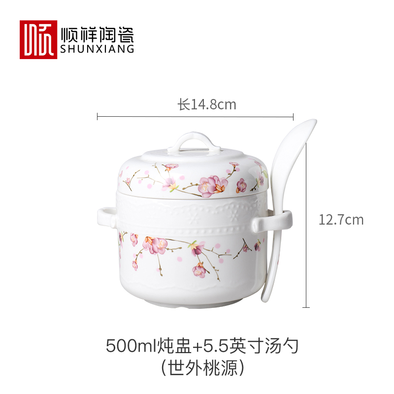 雅琪双耳炖盅2件套500ml（世表桃源）