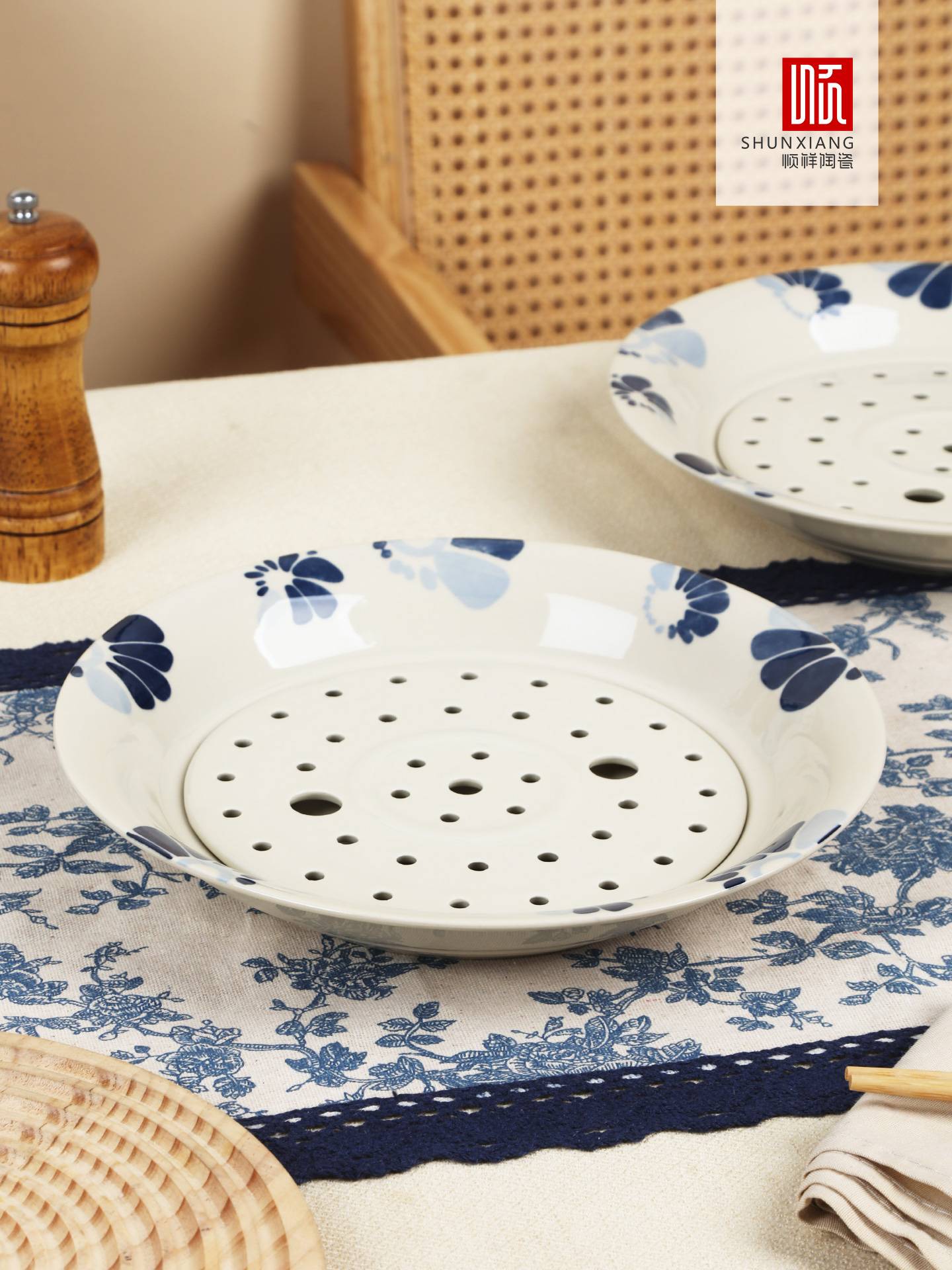 蓝调食器饺子盘